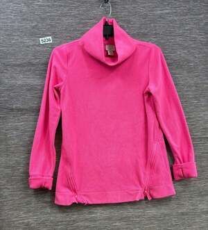 Telluride Clothing Company Sweater Womens Small Pink Cowl Neck Fleece Side Zips